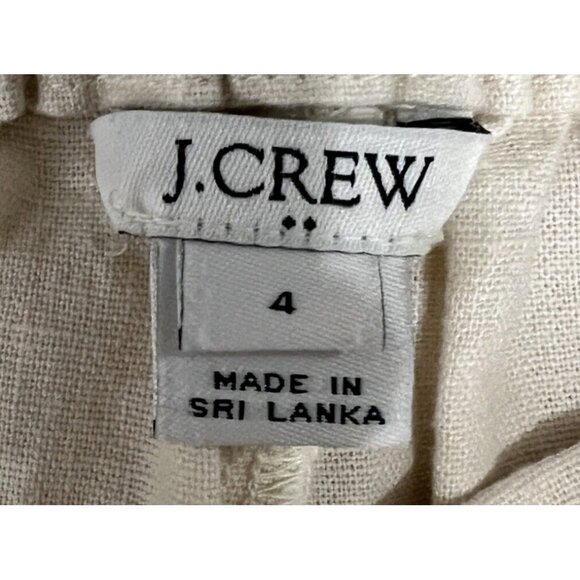J. Crew Factory Womens Pants Size 4 Beige Khaki Linen Wide Leg Cropped B3 - Picture 5 of 8